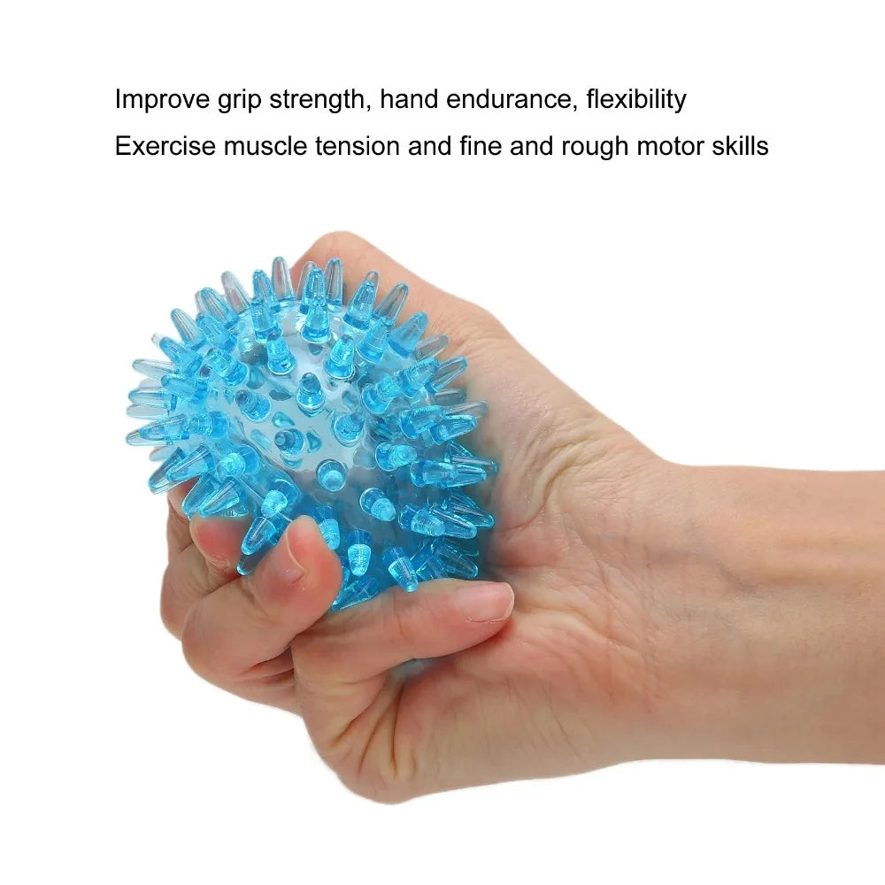 Silicone Spiky Massage Ball Trigger Point Arms Finger Grip Strength Trainer Hand Foot Pain Relief Arthritis Rehabilitation